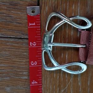 Silpada Designs silver buckle brown Italian Leather belt size S/M